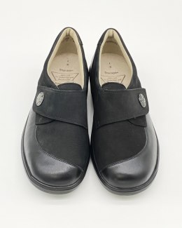 Czarne buty na tęgie stopy