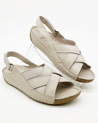 Damskie skórzane wygodne sandałki Loretta Vitale 10 grey