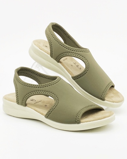 Sandałki damskie Sanital Flex 8024.17 oliva, elastyczne, lekkie i wygodne, tęgość G-H-J