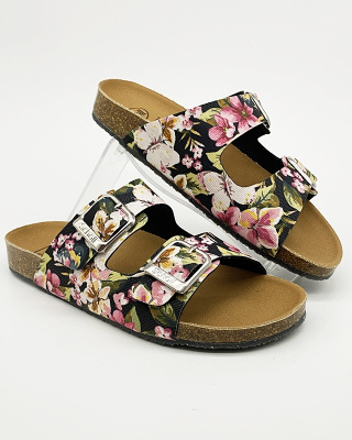 Scholl Greeny Malaren F29005 1370 kwiatki, ekologiczne klapki PET recycled, tęgość G