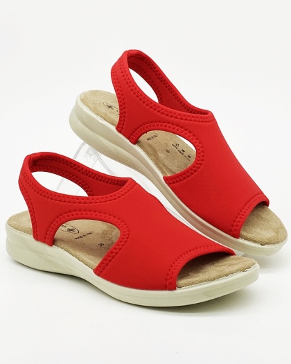Damskie sandały Sanital Flex 8024.17 red, lekkie, miękkie, elastyczne, tegość G-H-J