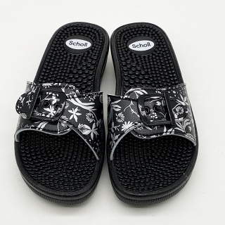 Klapki damskie fakirki New Massage Scholl F27433 black/silver, tęgość E-F-G