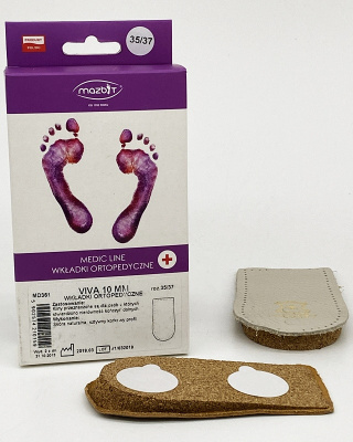 Wkładki ortopedyczne - podpiętki korkowe Mazbit Viva 15 mm