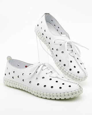 Ażurowe skórzane tenisówki Loretta Vitale 2060 lekkie i miękkie