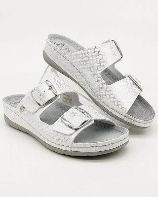 Buty Scholl damskie klapki Aberdeen white F29302 - super miękka wkładka