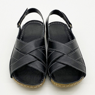 Skórzane wygodne sandały czarne damskie Loretta Vitale 10