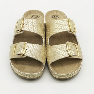 Damskie klapki Aberdeen Scholl F29302 1075 platinium - bardzo miękka wkładka