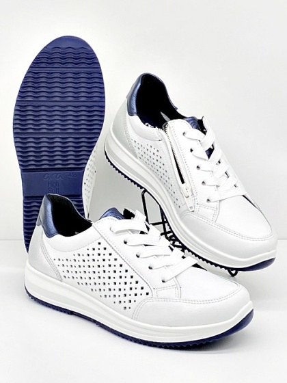 Ara 12-25525 12H Osaka 3.0 Cervocalf silber night, damskie sneakersy na nieco szersze stopy