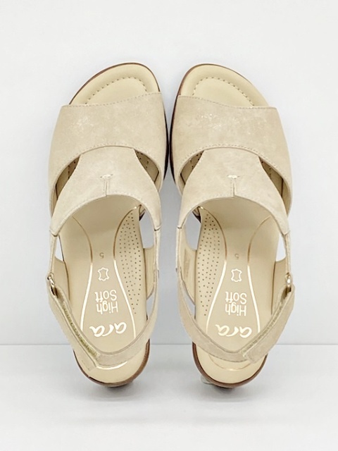 Ara sandały damskie 12-35732 09H Lugano-S HighSoft beżowe, tęgość H