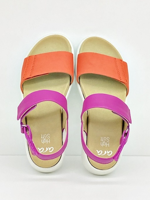 Ara sandały damskie MADEIRA 12-21401 16H róż, pomarańcz, tęgość H