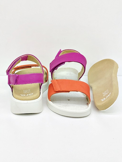 Ara sandały damskie MADEIRA 12-21401 16H róż, pomarańcz, tęgość H