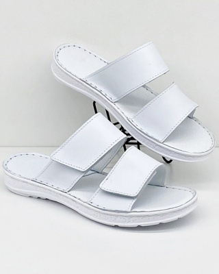 Buty medyczne damskie klapki Eldan KD MED 03 białe, tęgość H-K-M