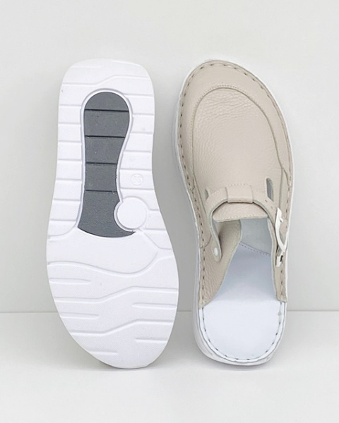 Buty medyczne klapki damskie Eldan KD MED 72 beżowe, tęgość G