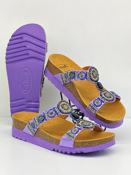 Damskie klapki SCHOLL New Bogota F26607 1033 fioletowe, tęgość G
