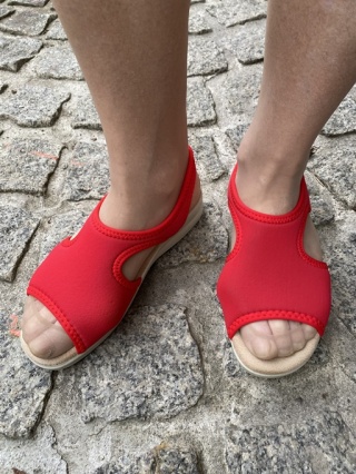 Damskie sandały Sanital Flex 8024.17 red, lekkie, miękkie, elastyczne, tegość G-H-J