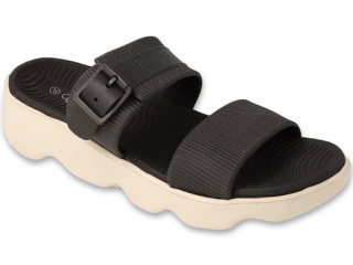 Dr Orto 154D202 czarne klapki basenowe damskie, tęgość G