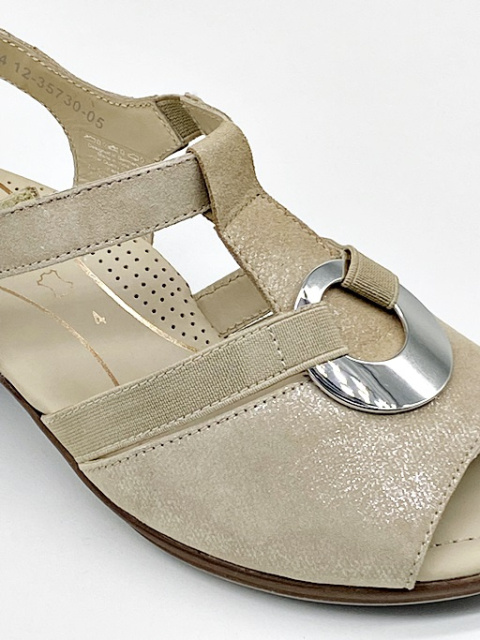 Buty Ara Lugano HighSoft 12-35730 05H beżowe eleganckie sandały damskie, tęgość H