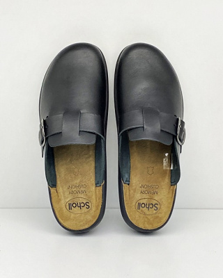 Klapki damskie Scholl Nilla Buckle F31730 1004 czarne, tęgość regulowana G-H