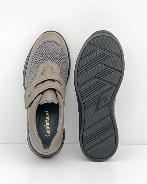 Comfortabel 940391-08 szaro-brązowe półbuty damskie, tęgość H-J