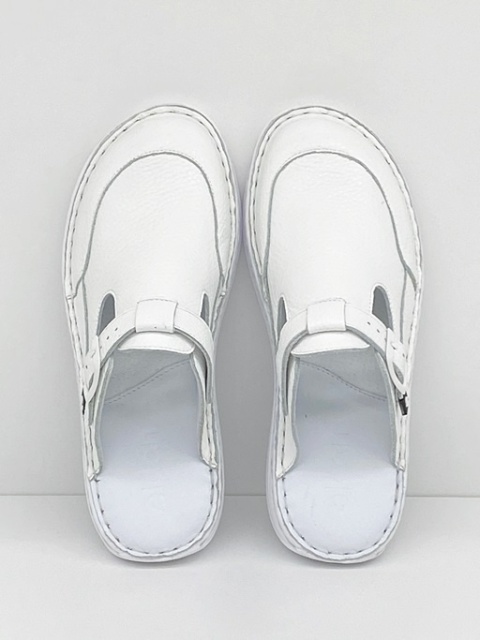 Obuwie medyczne damskie klapki Eldan KD MED 72 białe, tęgość G