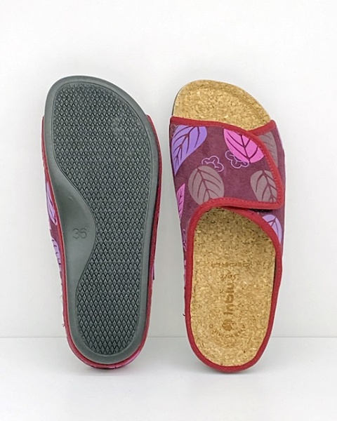 Ortopedyczne klapki damskie profilowane Inblu 155D158 bordowe, zakres tęgości H-J