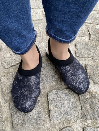 8232.36 Sanital Flex damskie czarne Sandały na haluksy, tęgość G-H