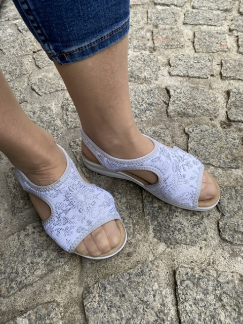 Sandały damskie na haluksy Sanital Flex 8056.17 białe, tęgość G-H