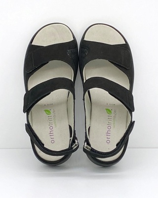 Sandały na szeroką stopę i haluksy Waldlaufer K-Adea 658K01 206 001 czarne, tęgość K