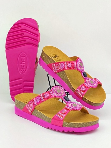 SCHOLL klapki damskie New Bogota Wedge F26607 1026 różowe, buty tęgość G