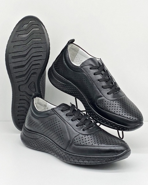 czarne skórzane półbuty damskie