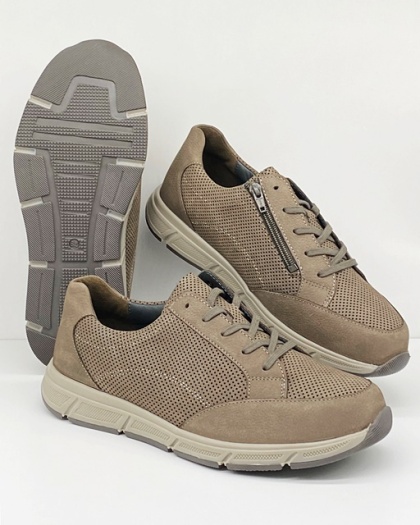 Męskie letnie półbuty Solidus Kai 67010-20660 beżowo-szare, szerokie buty na tęgą stopę K