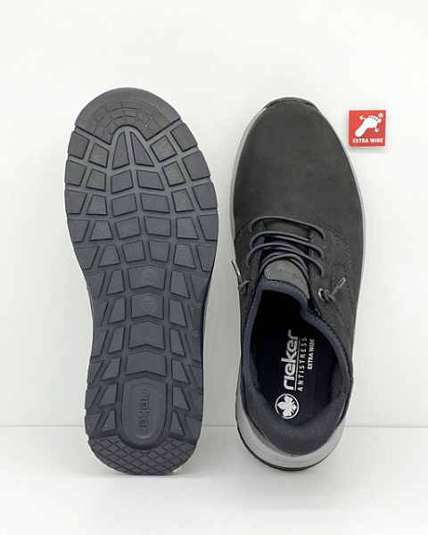 Męskie półbuty Rieker 11050-00 czarne, tęgość J-K