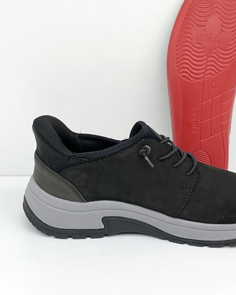 Męskie półbuty Rieker 11050-00 czarne, tęgość J-K