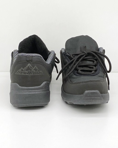 Kredo 2232 czarne zimowe półbuty męskie, duża tęgość J-K