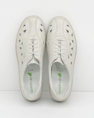 Wiosenne półbuty damskie Waldlaufer Kya 607009 szaro-beżowe, tęgość K-J