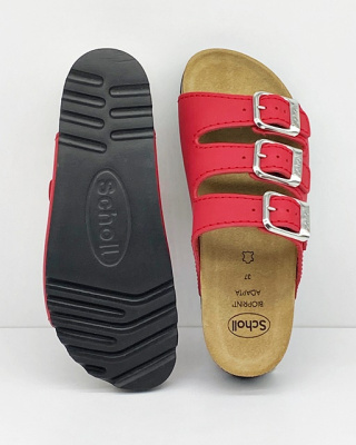 Wygodne klapki lecznicze Scholl Rio F26454 1051 czerwone, zakres tęgości E-F-G