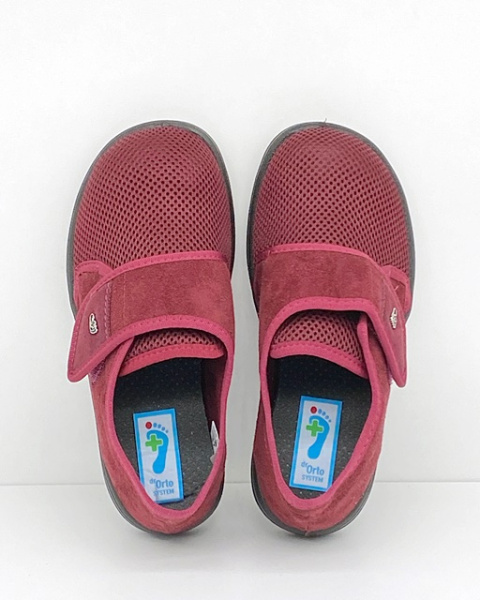 Dr Orto 088D003 bordowe wygodne półbuty na szerokie stopy , tęgość H średnia