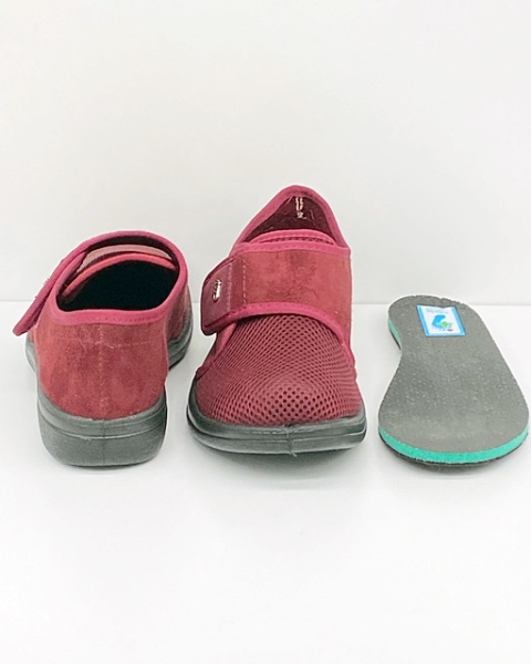 Dr Orto 088D003 bordowe wygodne półbuty na szerokie stopy , tęgość H średnia