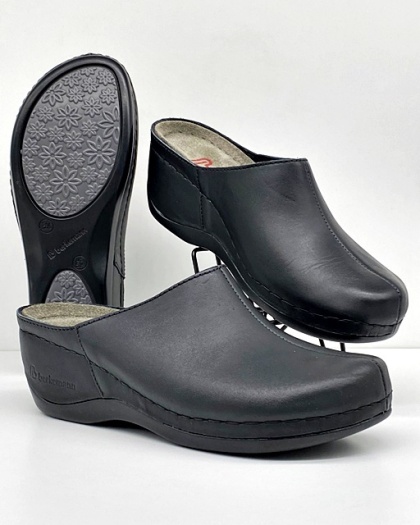 Wygodne zdrowotne klapki Jada Berkemann 01753-903 czarne, tęgość G