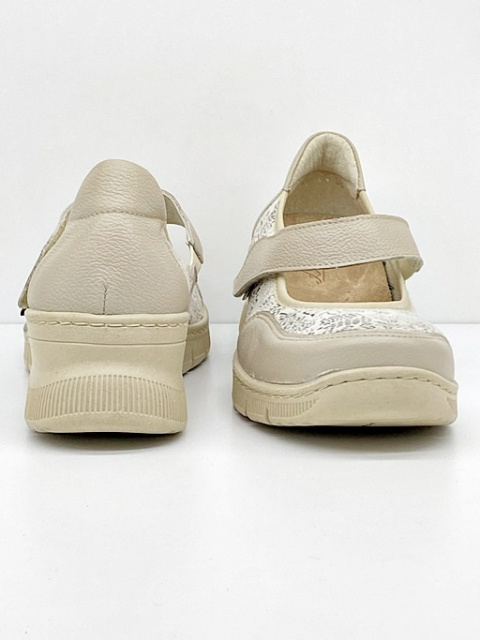 Axel 1947 beżowe baleriny z przepaską (na haluksy i palce młoteczkowate) tęgość H-J