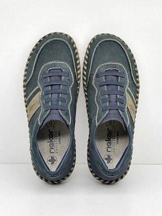 Męskie półbuty Rieker B2468-14 granatowe, Extra Weite na szerokie stopy, tęgość H