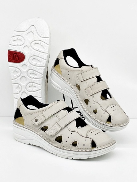 Berkemann 03102-617 Larena szare sandały damskie, regulowana tęgość H