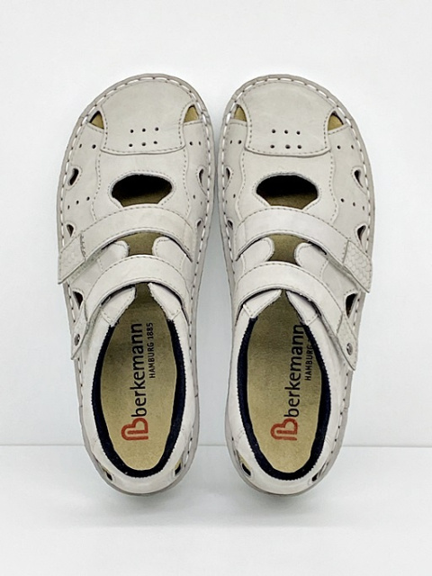 Berkemann 03102-617 Larena szare sandały damskie, regulowana tęgość H