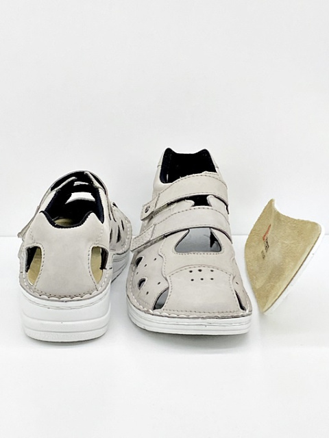 Berkemann 03102-617 Larena szare sandały damskie, regulowana tęgość H