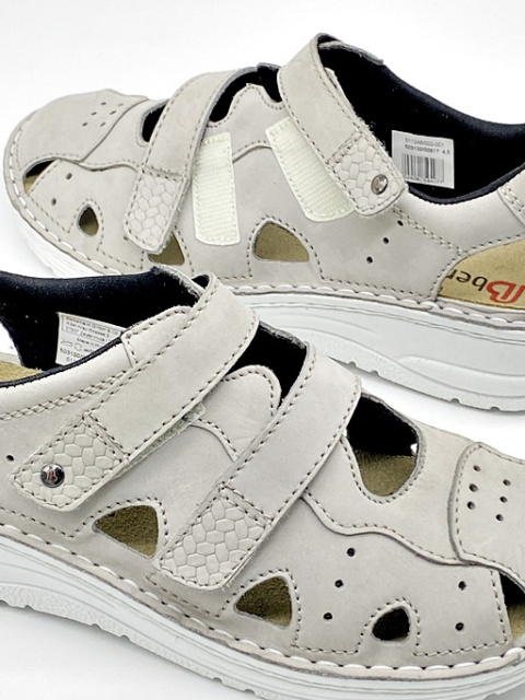 Berkemann 03102-617 Larena szare sandały damskie, regulowana tęgość H