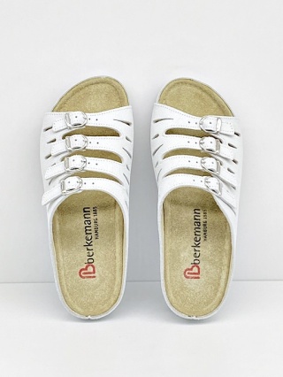 Berkemann Hassel 00737-120 białe klapki damskie, tęgość F-G-H