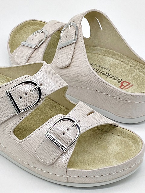 Damskie Berkemann Luneburg 00742-246 różowe klapki zdrowotne, tęgość regulowana H