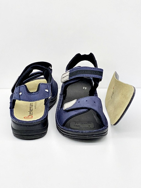 Berkemann sandały Leni 03102-320 granatowe, skóra nubukowa, tęgości G-H-J