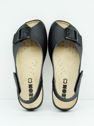 Damskie sandały Leon 968 czarne, regilowana tęgość K-M