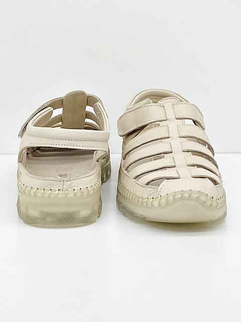 Damskie sandały zakryte palce Loretta Vitale ES 106 beżowe, tęgość G-H